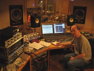 Chris Garges working at Airtime Studio in Bloomington, IN